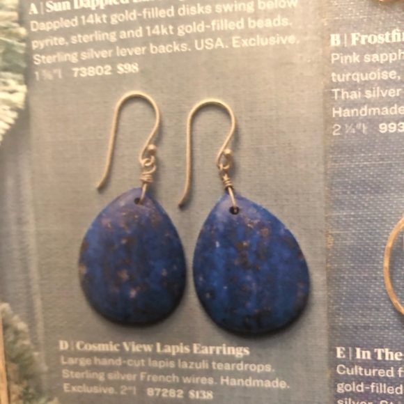 Lapis Lazuli Dangle Handmade Earrings from Jade Factory, Antigua, Guatemala - Picture 5 of 5